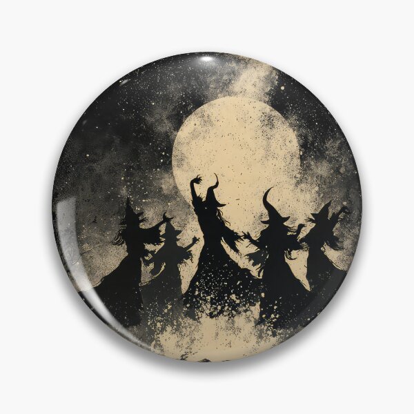 Item preview, Halloween witches dancing around a fire wicca pagan art design designed and sold by thewandswant.