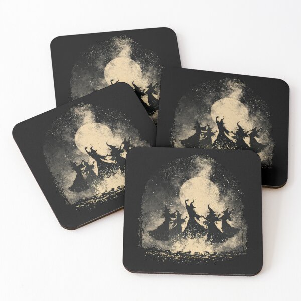 Item preview, Halloween witches dancing around a fire wicca pagan art design designed and sold by thewandswant.
