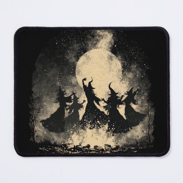 Item preview, Halloween witches dancing around a fire wicca pagan art design designed and sold by thewandswant.
