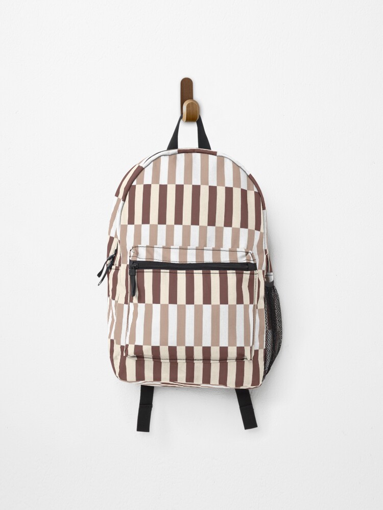 Thumbnail 1 of 3, Backpack, Neutral, Brown, Grid, Check, Rectangles designed and sold by OneThreeSix.