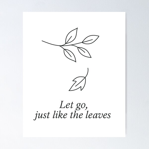 Item preview, Let Go, Just Like the Leaves – Minimalist One Line Autumn Design designed and sold by CanvasFox.