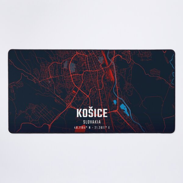Item preview, Košice Red & Blue Minimalist Map designed and sold by HomeLivingCo.