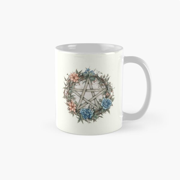 Item preview, Pagan Wicca Floral Pentagram art design designed and sold by thewandswant.