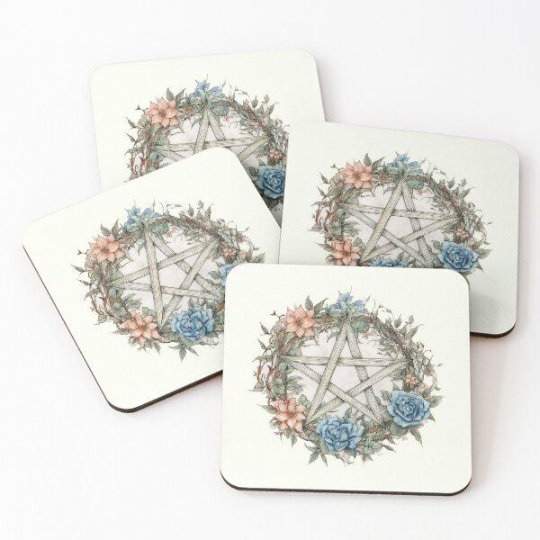 Item preview, Pagan Wicca Floral Pentagram art design designed and sold by thewandswant.