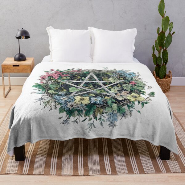 Item preview, Pagan Wiccan Floral Pentagram art design designed and sold by thewandswant.
