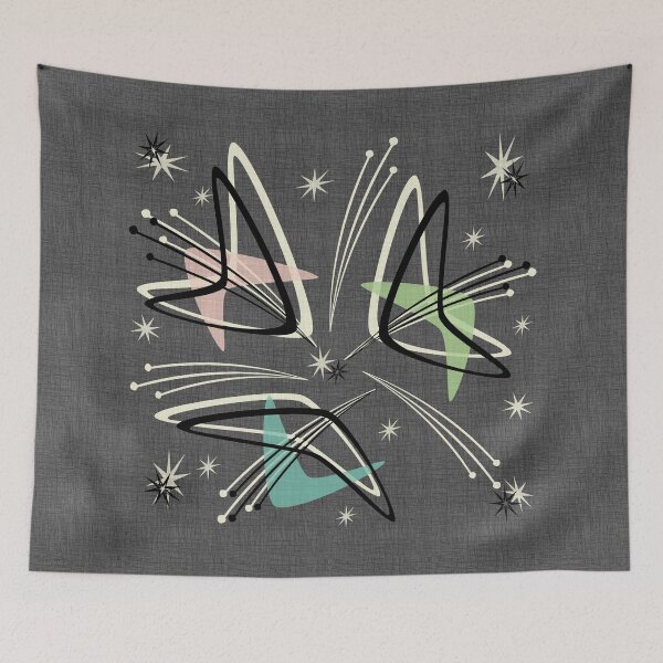 Item preview, Boomerangs & Stars on Gray Fabric Texture designed and sold by studioxtine.