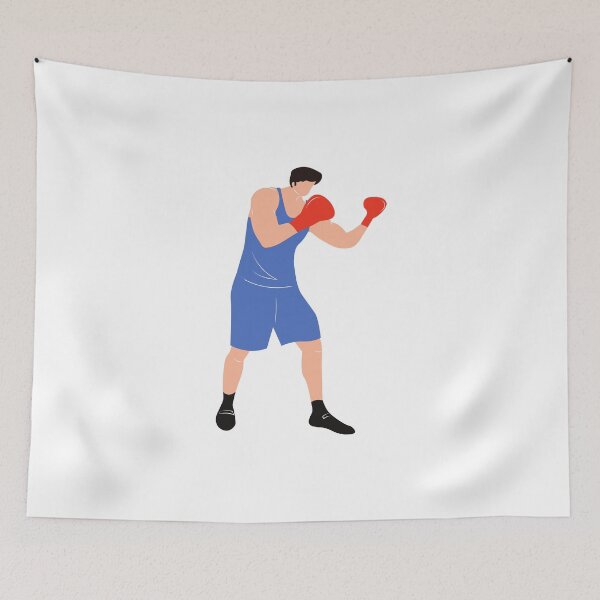 Item preview, Boxer in Fighting Stance – Powerful Cartoon Sports Illustration designed and sold by TeesHearts100.