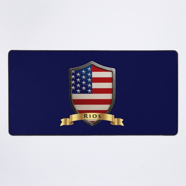 Item preview, Rios Family USA Shield, Stars & Stripes Pride Crest designed and sold by Highlandkings.