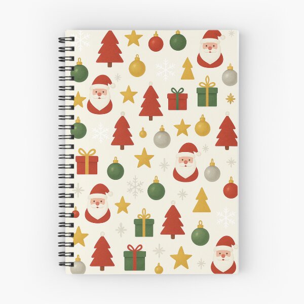 Item preview, Bright Christmas Pattern – Santa, Trees, and Gifts in Paper Cut Style designed and sold by Wild-way Art.