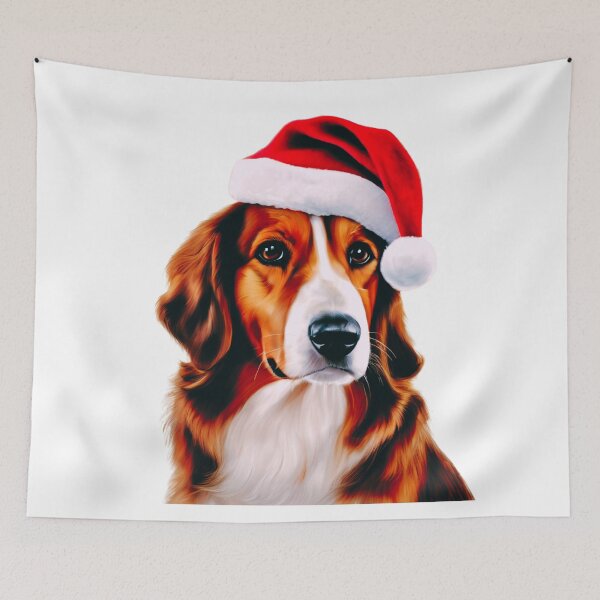 Item preview, Dog in a Santa Hat designed and sold by Zofia Sosnecka.