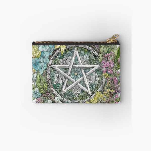 Item preview, Wicca Pagan Floral Pentagram Art Design designed and sold by thewandswant.