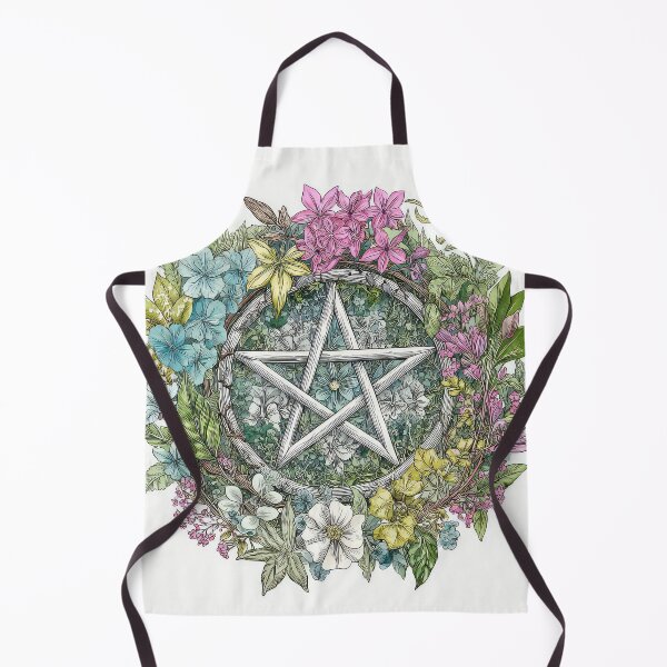 Item preview, Wicca Pagan Floral Pentagram Art Design designed and sold by thewandswant.