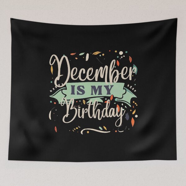 Item preview, December Is My Birthday Typography Illustration – Festive Birthday Month Design designed and sold by Cultradesign.