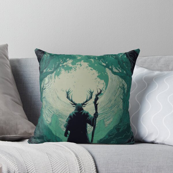 Item preview, Antlered Man holding a staff, wicca pagan art design designed and sold by thewandswant.