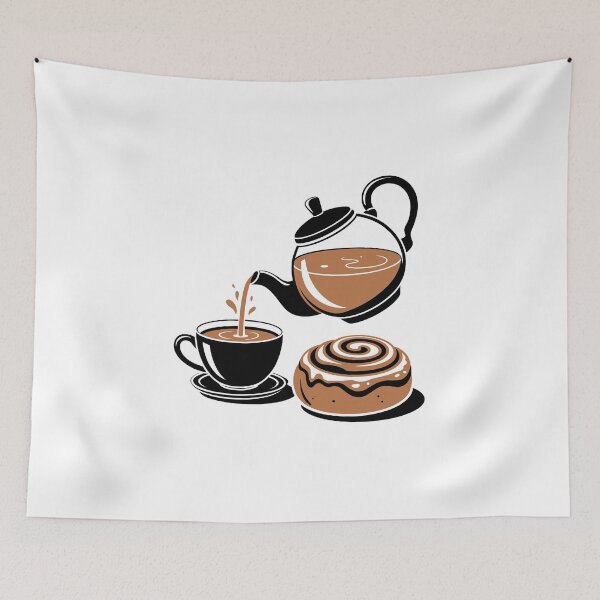 Item preview, Tea Pouring with Cinnamon Roll designed and sold by jkrphoto.
