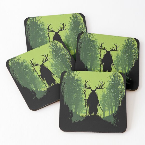 Item preview, Antlered man holding a staff wicca pagan art design designed and sold by thewandswant.