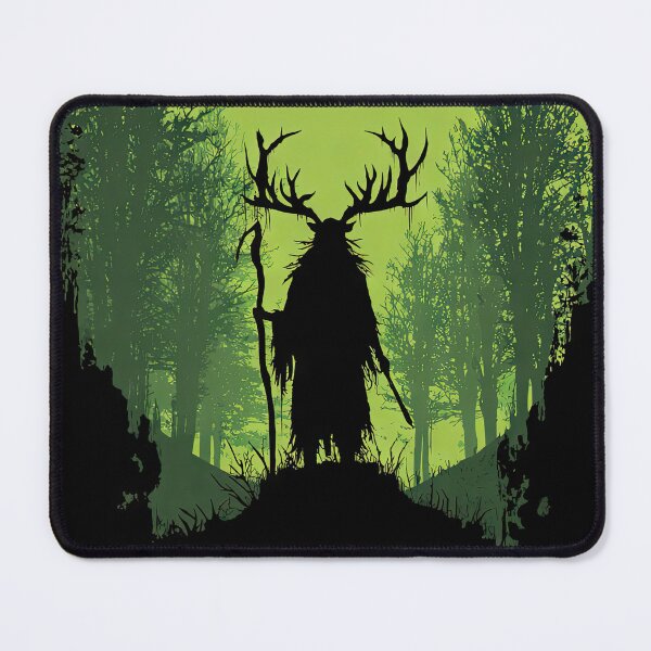 Item preview, Antlered man holding a staff wicca pagan art design designed and sold by thewandswant.