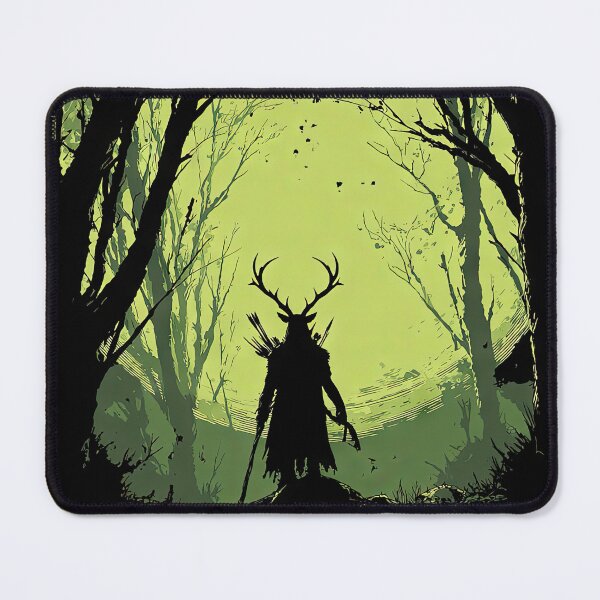 Item preview, Antlered man holding a staff wicca pagan art design designed and sold by thewandswant.