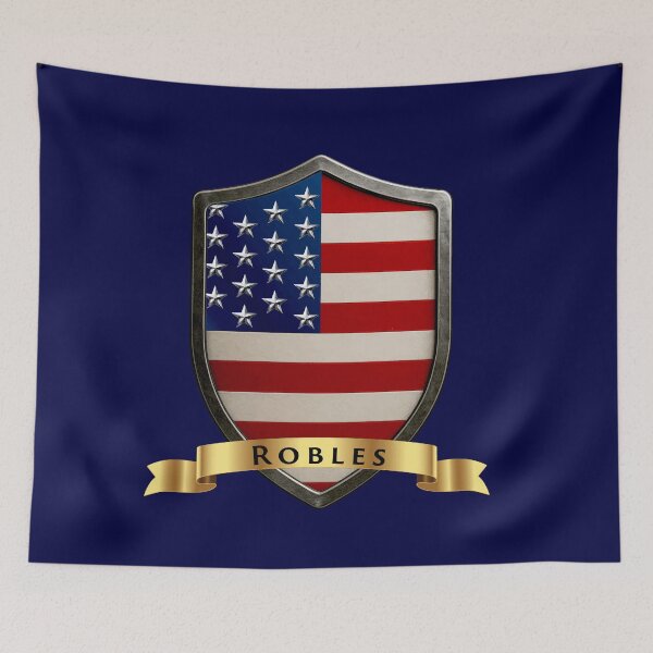 Item preview, Robles Family USA Shield, Stars & Stripes Pride Crest designed and sold by Highlandkings.