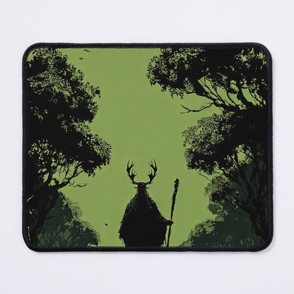 Item preview, Antlered man holding a staff wicca pagan art design designed and sold by thewandswant.