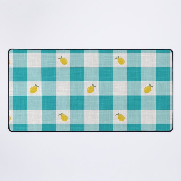 Item preview, Lemons on Aqua Turquoise & White Gingham Plaid designed and sold by piptompatternco.