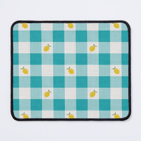 Item preview, Lemons on Aqua Turquoise & White Gingham Plaid designed and sold by piptompatternco.