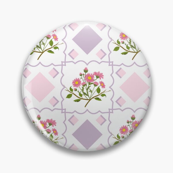 Item preview, Geometric Floral Seamless Pattern with Pink Daisy Bouquets designed and sold by Alynek-Design.
