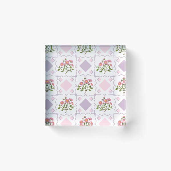 Item preview, Geometric Floral Seamless Pattern with Pink Daisy Bouquets designed and sold by Alynek-Design.