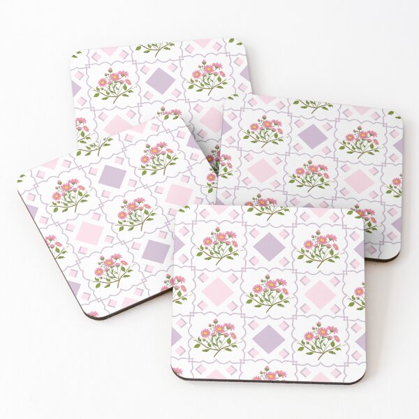 Item preview, Geometric Floral Seamless Pattern with Pink Daisy Bouquets designed and sold by Alynek-Design.