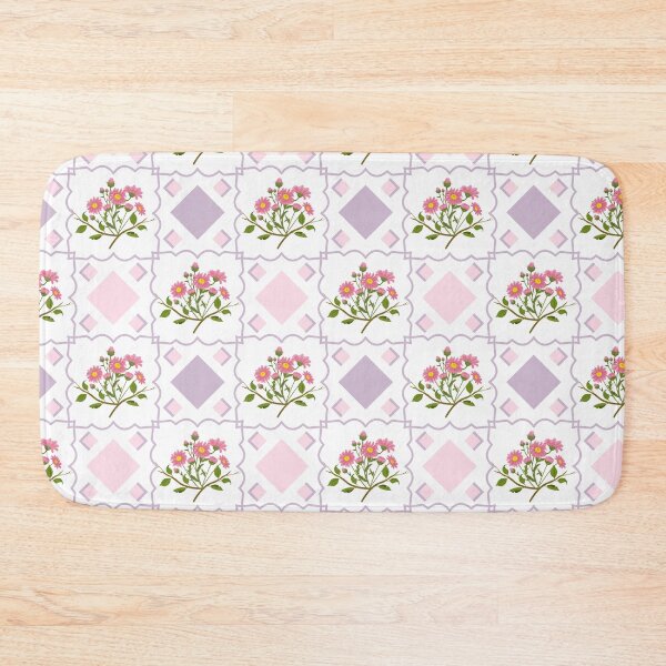 Item preview, Geometric Floral Seamless Pattern with Pink Daisy Bouquets designed and sold by Alynek-Design.