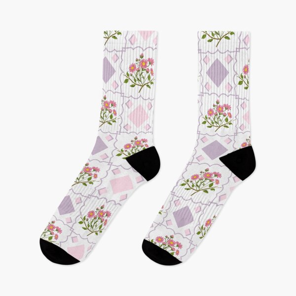 Item preview, Geometric Floral Seamless Pattern with Pink Daisy Bouquets designed and sold by Alynek-Design.