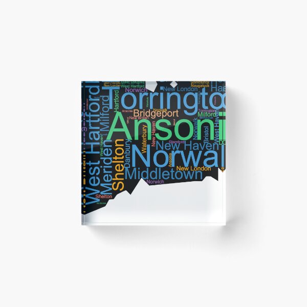 Item preview, Connecticut Word Art With Cities designed and sold by TheIconSmith.