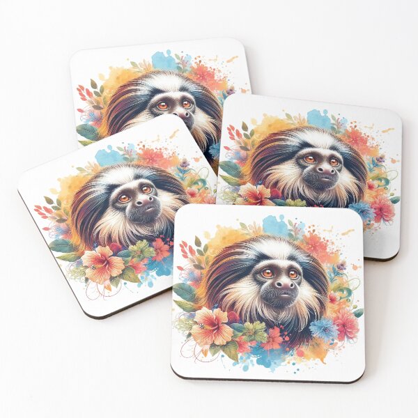 Item preview, A beautiful marmoset with various leaves and colorful flowers designed and sold by Marcoshop10.