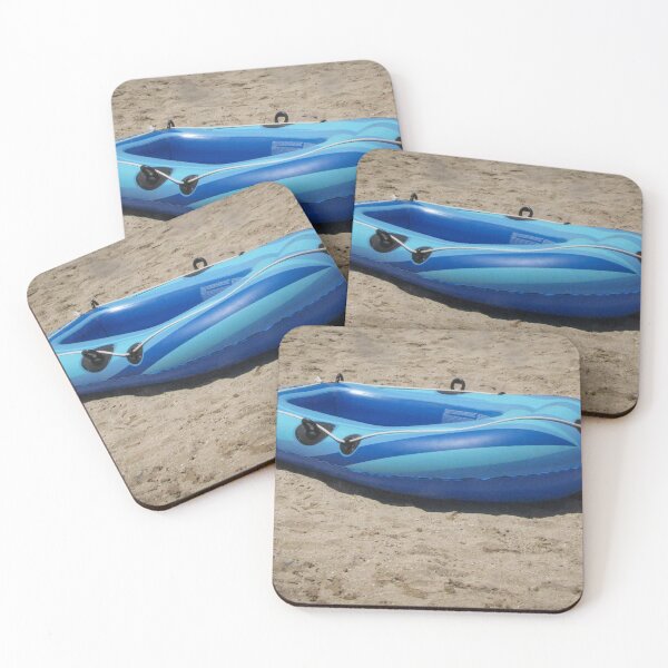 Item preview, Blue Inflatable Raft on Sunny Beach, Ideal for Summer Fun and Relaxation designed and sold by Nmallia.