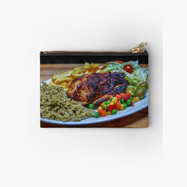 Item preview, Juicy Roast Chicken Plate With Quinoa, Fries, Mixed Veggies, Olives, and Fresh Salad designed and sold by Nmallia.