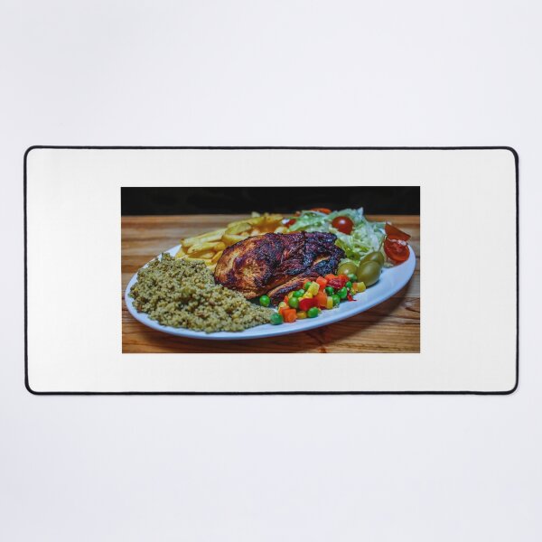 Item preview, Juicy Roast Chicken Plate With Quinoa, Fries, Mixed Veggies, Olives, and Fresh Salad designed and sold by Nmallia.