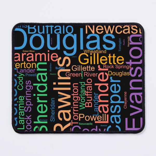 Item preview, Wyoming Word Art With Cities designed and sold by TheIconSmith.