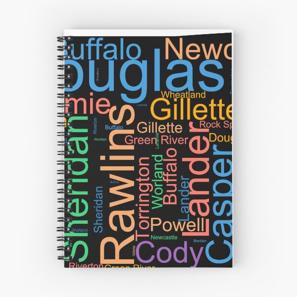 Item preview, Wyoming Word Art With Cities designed and sold by TheIconSmith.