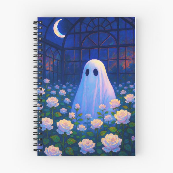 Item preview, Moonlit Greenhouse Ghost – White Roses beneath the Crescent Sky designed and sold by EmeraldeaArt.