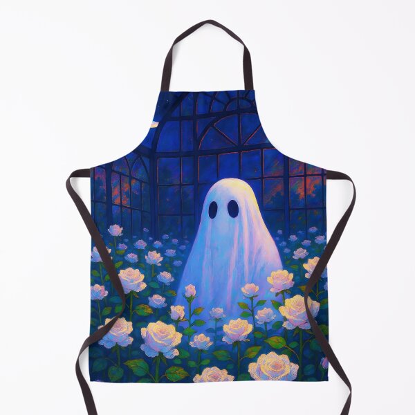 Item preview, Moonlit Greenhouse Ghost – White Roses beneath the Crescent Sky designed and sold by EmeraldeaArt.