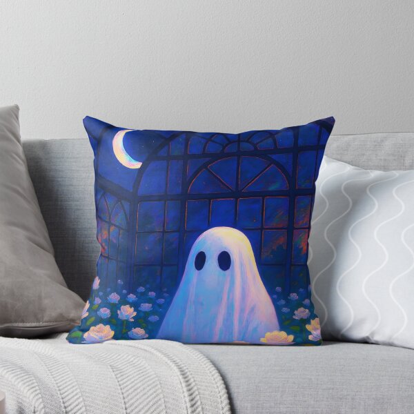 Item preview, Moonlit Greenhouse Ghost – White Roses beneath the Crescent Sky designed and sold by EmeraldeaArt.