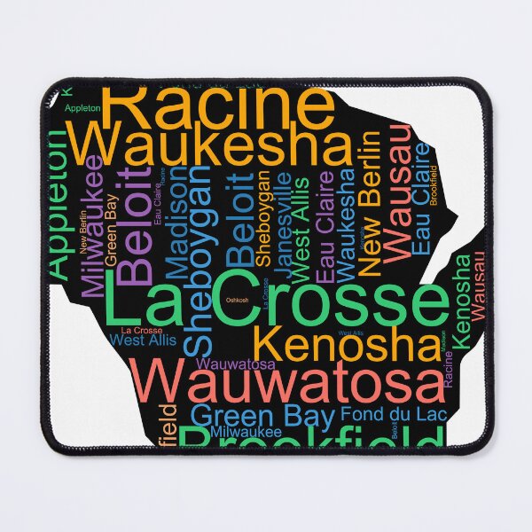 Item preview, Wisconsin Word Art With Cities designed and sold by TheIconSmith.