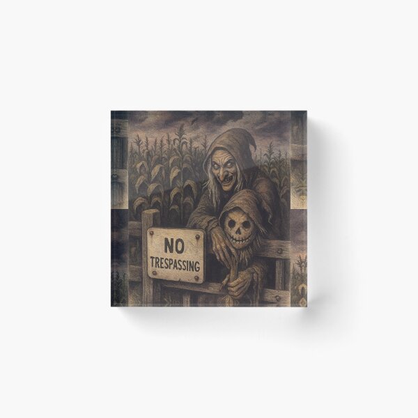 Item preview, No Trespassing Witch of the Corn — Rural Gothic Folk-Horror Portrait designed and sold by Karo-Vibe87.
