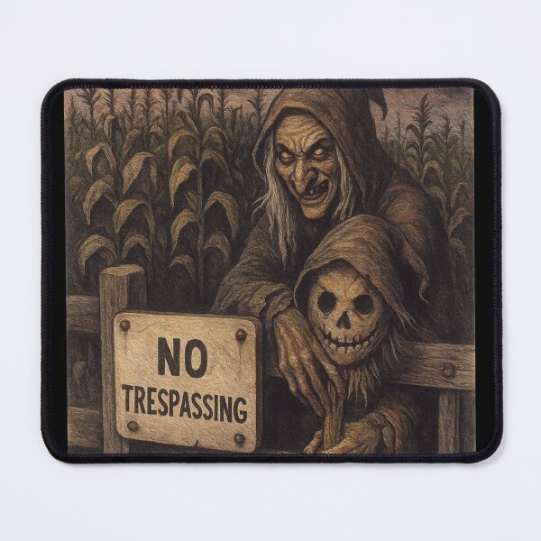 Item preview, No Trespassing Witch of the Corn — Rural Gothic Folk-Horror Portrait designed and sold by Karo-Vibe87.