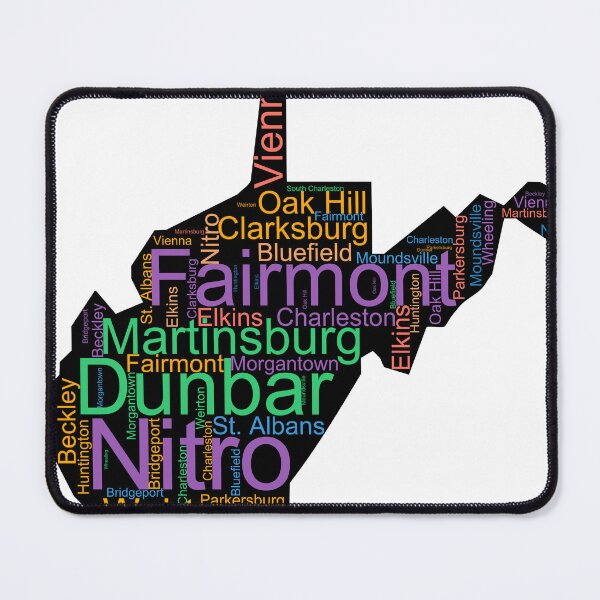 Item preview, West Virginia Word Art With Cities designed and sold by TheIconSmith.