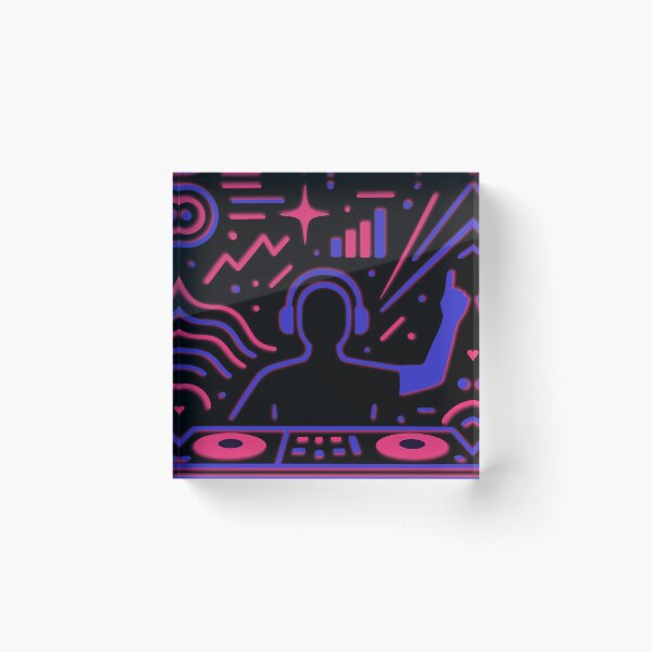 Item preview, Techno DJ Neon Line Art designed and sold by DKunic.