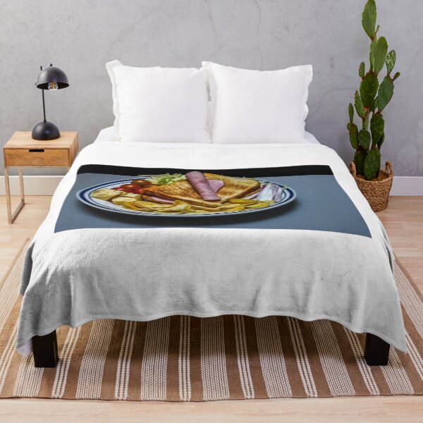 Item preview, Plate Of Toasted Ham Sandwich With Cheese, Chips And Fresh Vegetables For Lunch designed and sold by Nmallia.