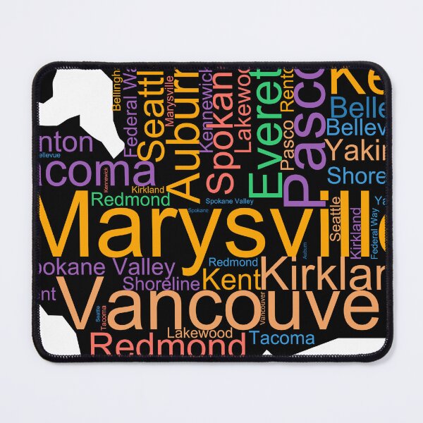 Item preview, Washington Word Art With Cities designed and sold by TheIconSmith.