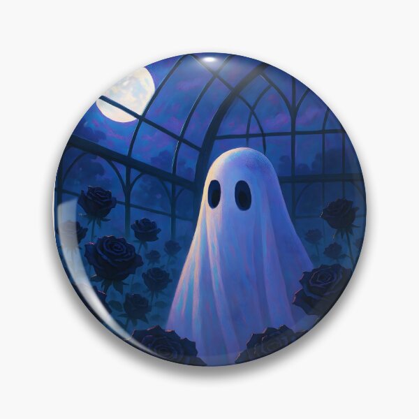 Item preview, Full Moon Greenhouse Ghost – Among Black Roses in Bloom designed and sold by EmeraldeaArt.