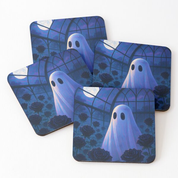 Item preview, Full Moon Greenhouse Ghost – Among Black Roses in Bloom designed and sold by EmeraldeaArt.
